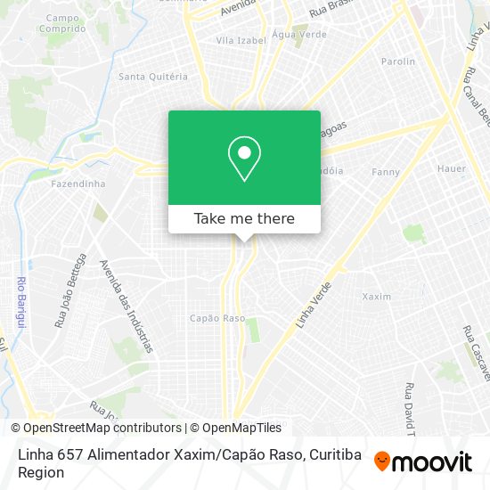 Linha 657 Alimentador Xaxim / Capão Raso map