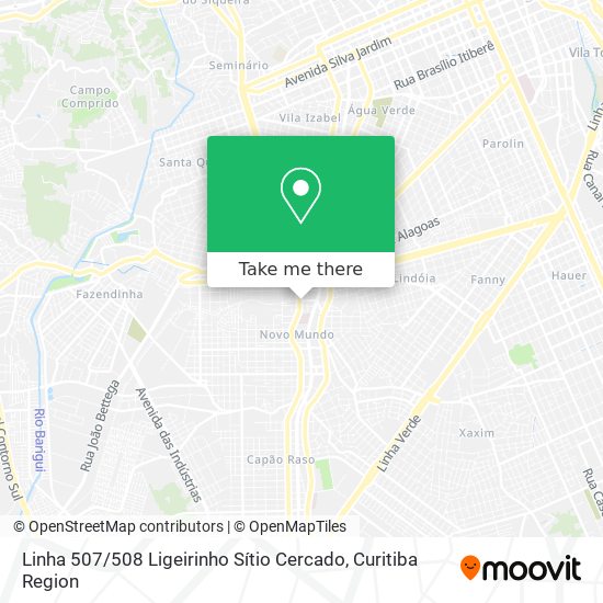 Mapa Linha 507 / 508 Ligeirinho Sítio Cercado