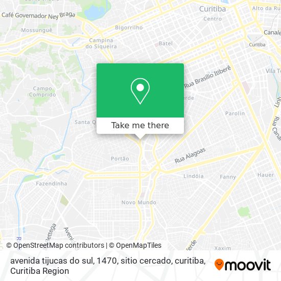 avenida tijucas do sul, 1470, sitio cercado, curitiba map