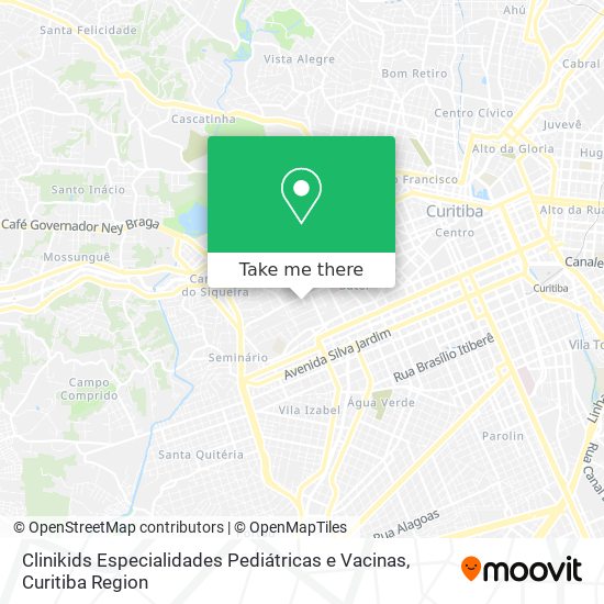 Mapa Clinikids Especialidades Pediátricas e Vacinas