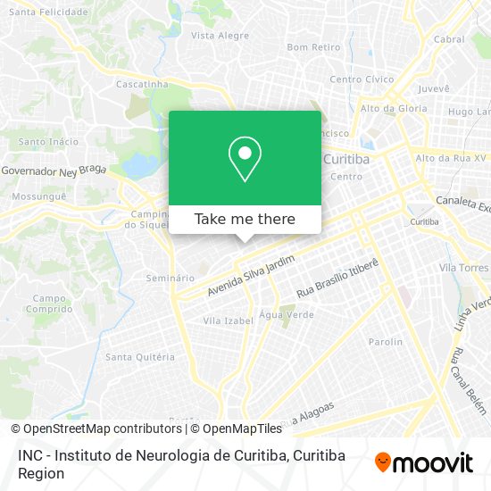 Mapa INC - Instituto de Neurologia de Curitiba