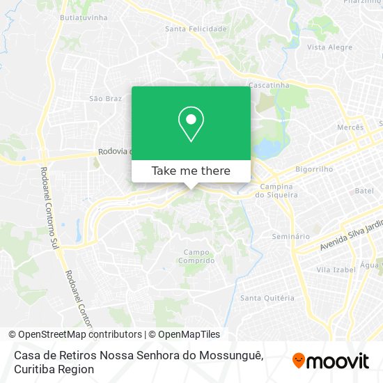 Mapa Casa de Retiros Nossa Senhora do Mossunguê