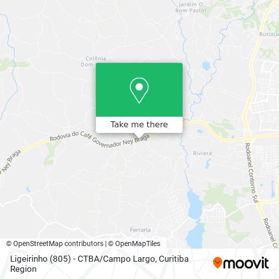 Ligeirinho (805) - CTBA / Campo Largo map