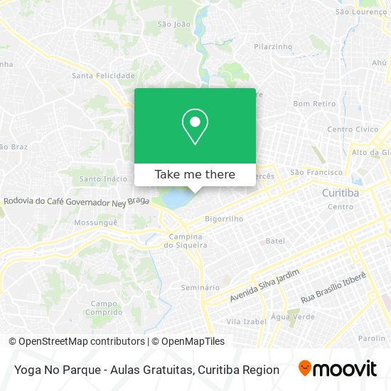 Mapa Yoga No Parque - Aulas Gratuitas