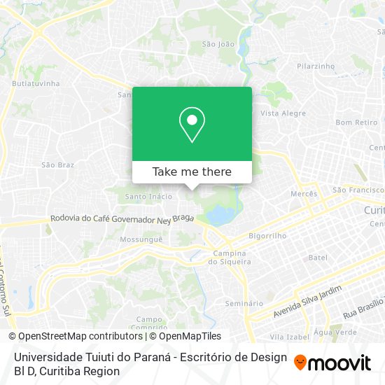 Universidade Tuiuti do Paraná - Escritório de Design Bl D map