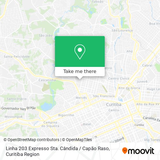 Linha 203 Expresso Sta. Cândida / Capão Raso map