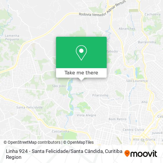 Mapa Linha 924 - Santa Felicidade / Santa Cândida