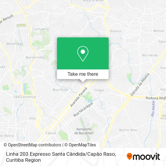 Linha 203 Expresso Santa Cândida / Capão Raso map