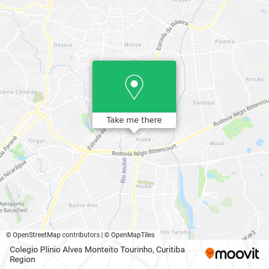 Mapa Colegio Plinio Alves Monteito Tourinho