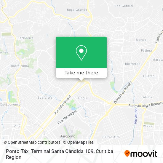 Ponto Táxi Terminal Santa Cândida 109 map