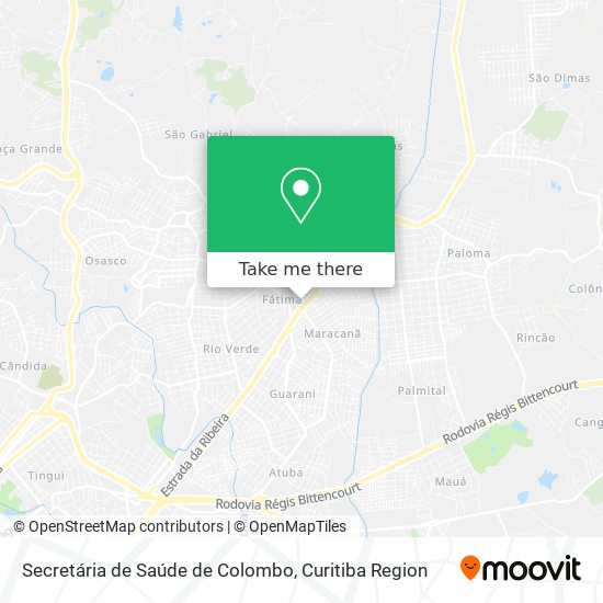 Secretária de Saúde de Colombo map