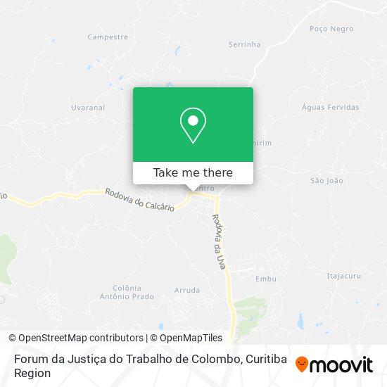 Forum da Justiça do Trabalho de Colombo map