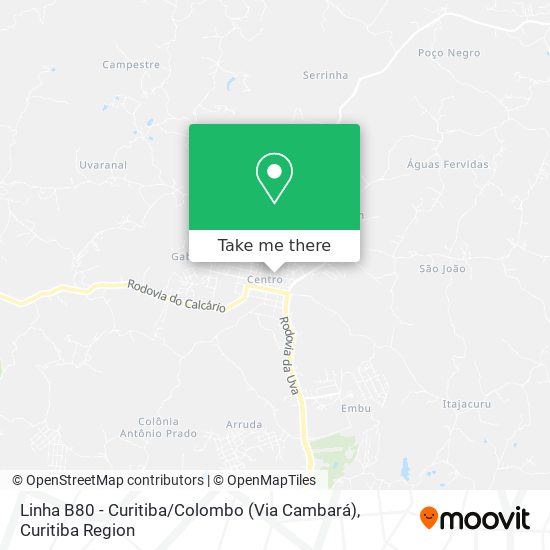 Linha B80 - Curitiba / Colombo (Via Cambará) map