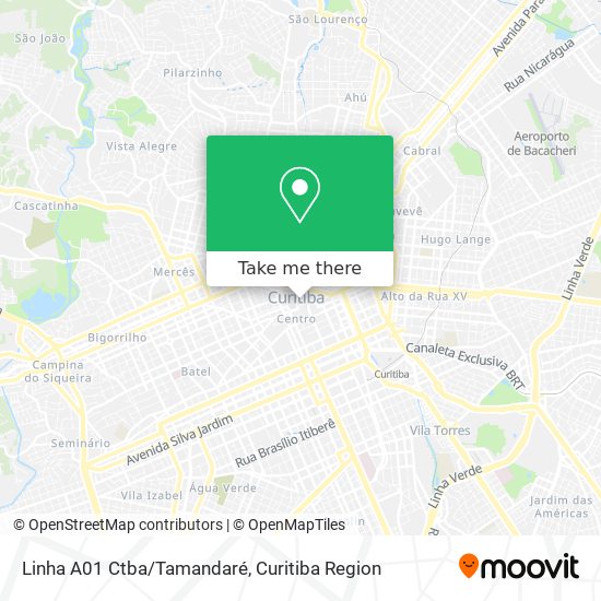 Linha A01 Ctba/Tamandaré map