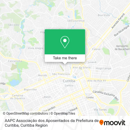 AAPC Associação dos Aposentados da Prefeitura de Curitiba map