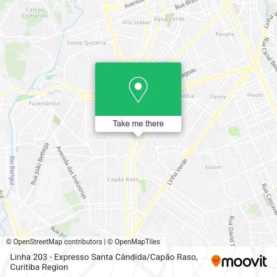 Linha 203 - Expresso Santa Cândida / Capão Raso map