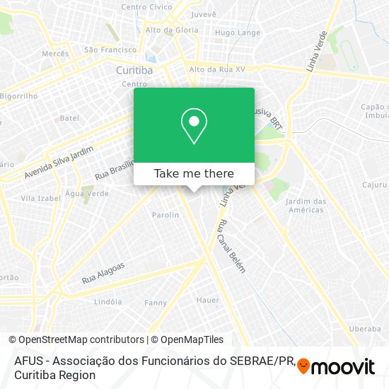 Mapa AFUS - Associação dos Funcionários do SEBRAE / PR