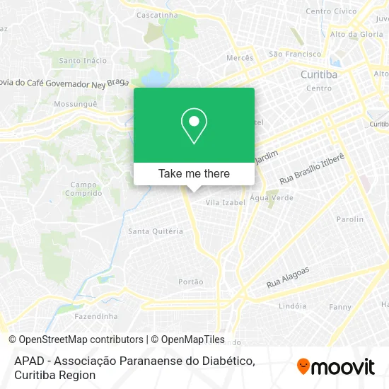 APAD - Associação Paranaense do Diabético map