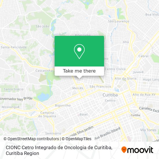 CIONC Cetro Integrado de	Oncologia de Curitiba map