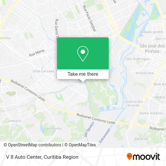 V 8 Auto Center map
