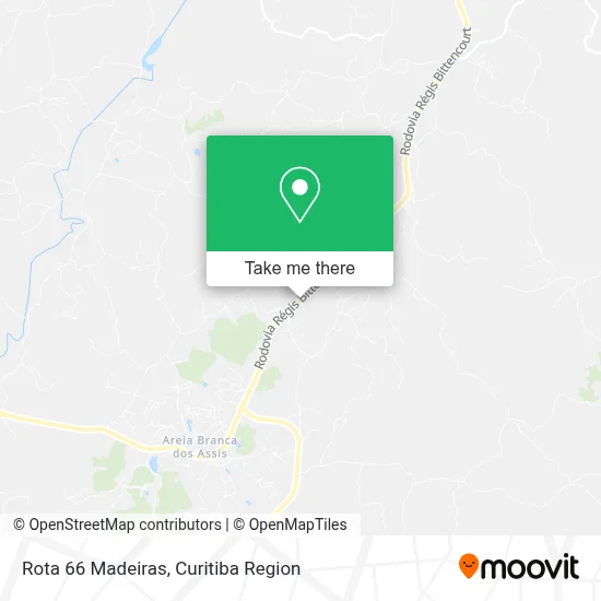 Rota 66 Madeiras map