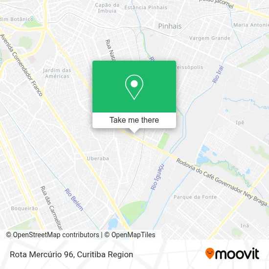 Rota Mercúrio 96 map