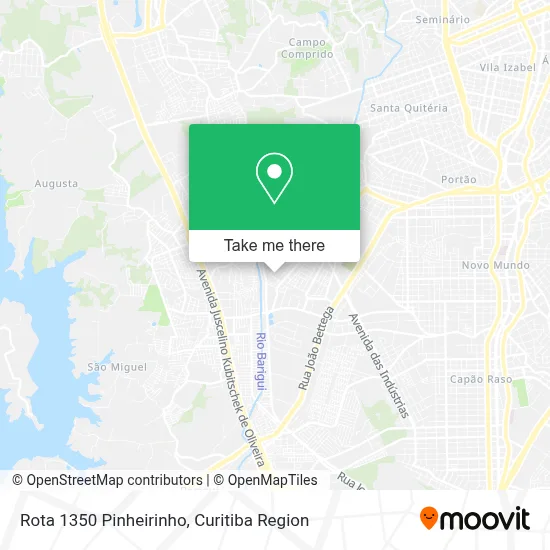 Rota 1350 Pinheirinho map