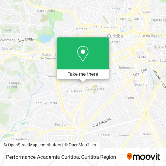 Performance Academia Curitiba map