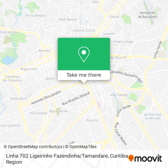 Mapa Linha 702 Ligeirinho Fazendinha / Tamandaré