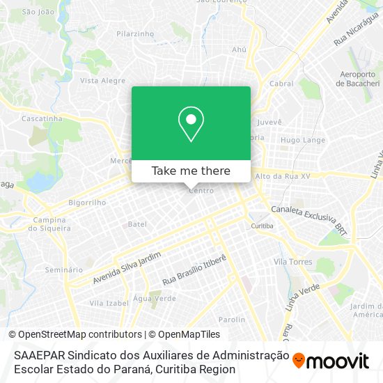 SAAEPAR Sindicato dos Auxiliares de Administração Escolar Estado do Paraná map