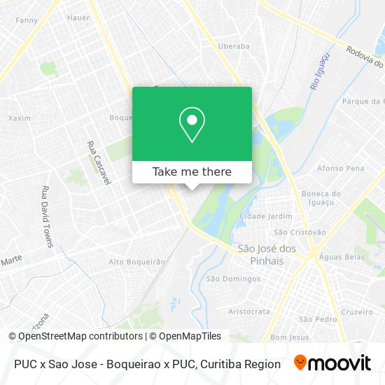 PUC x Sao Jose - Boqueirao x PUC map