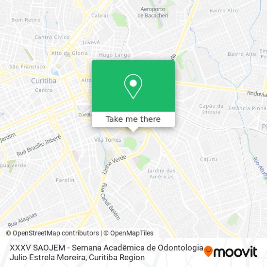 XXXV SAOJEM - Semana Acadêmica de Odontologia Julio Estrela Moreira map