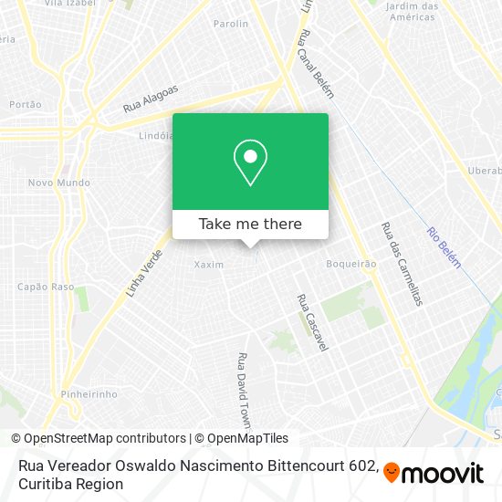 Mapa Rua Vereador Oswaldo Nascimento Bittencourt 602