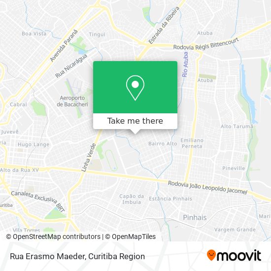 Mapa Rua Erasmo Maeder