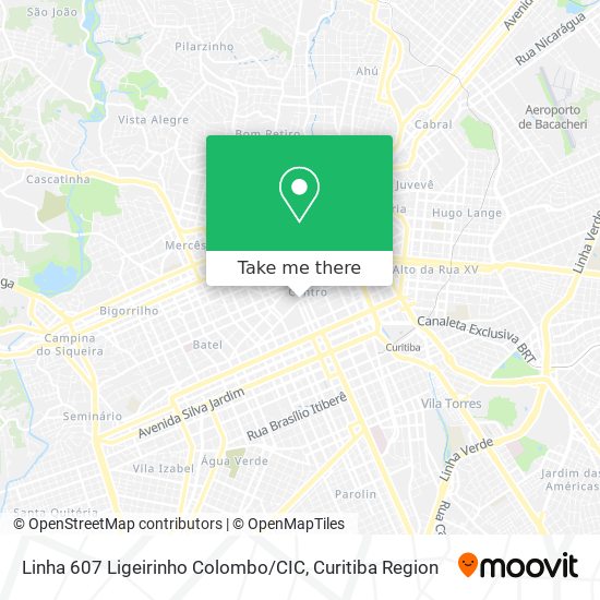 Mapa Linha 607 Ligeirinho Colombo / CIC