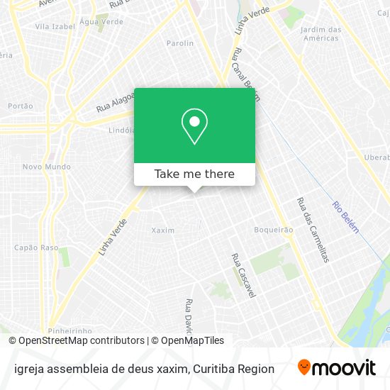 igreja assembleia de deus xaxim map