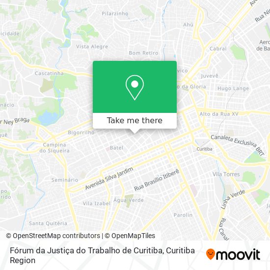 Fórum da Justiça do Trabalho de Curitiba map