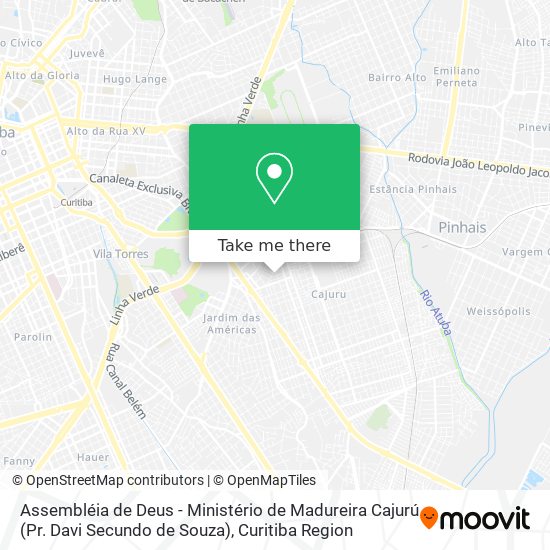 Assembléia de Deus - Ministério de Madureira Cajurú (Pr. Davi Secundo de Souza) map