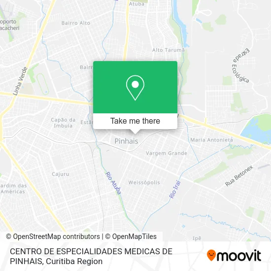 CENTRO DE ESPECIALIDADES MEDICAS DE PINHAIS map