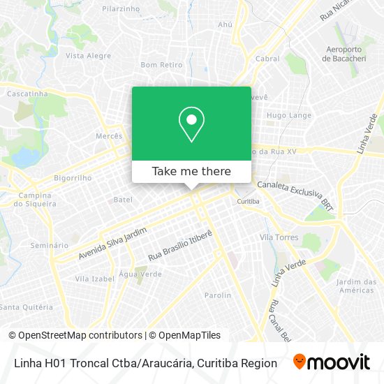 Linha H01 Troncal Ctba / Araucária map