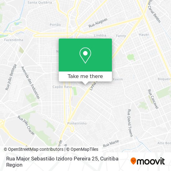 Mapa Rua Major Sebastião Izidoro Pereira 25