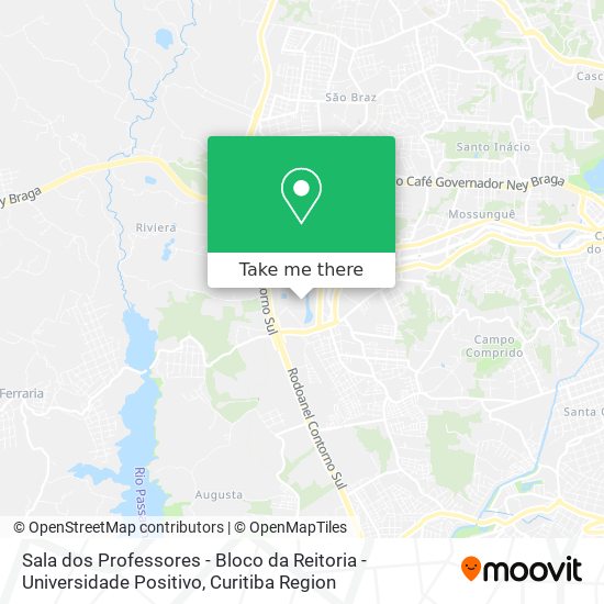 Sala dos Professores - Bloco da Reitoria - Universidade Positivo map