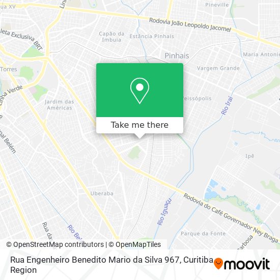 Rua Engenheiro Benedito Mario da Silva 967 map