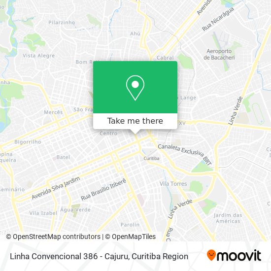 Linha Convencional 386 - Cajuru map