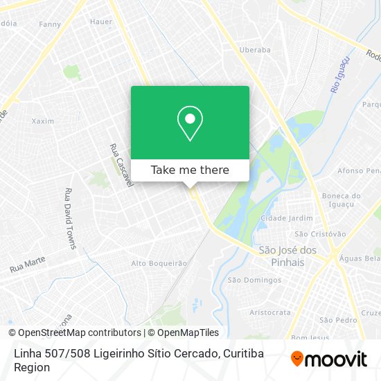 Linha 507 / 508 Ligeirinho Sítio Cercado map