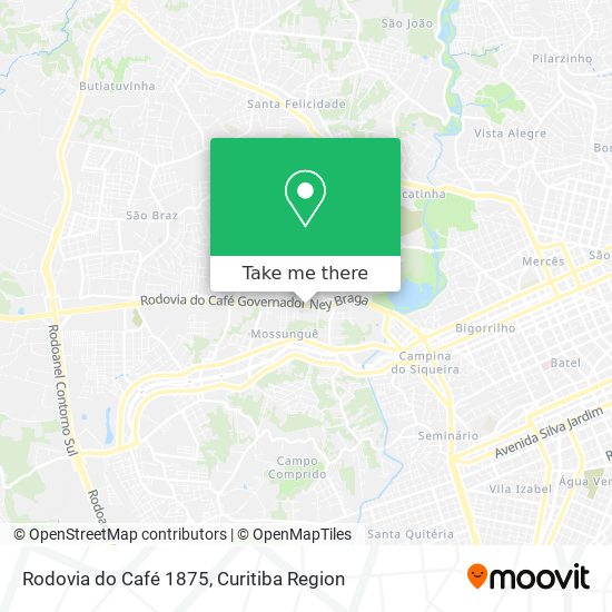 Mapa Rodovia do Café 1875