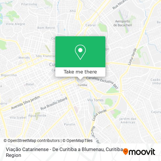 Viação Catarinense - De Curitiba a Blumenau map