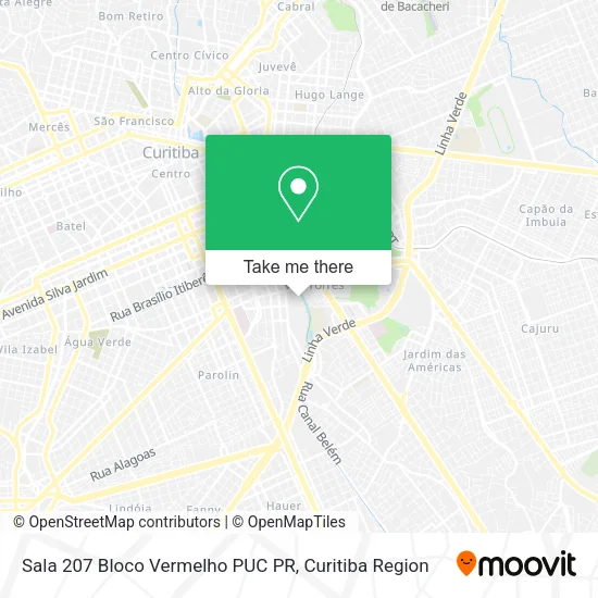 Sala 207 Bloco Vermelho PUC PR map