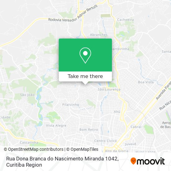 Rua Dona Branca do Nascimento Miranda 1042 map