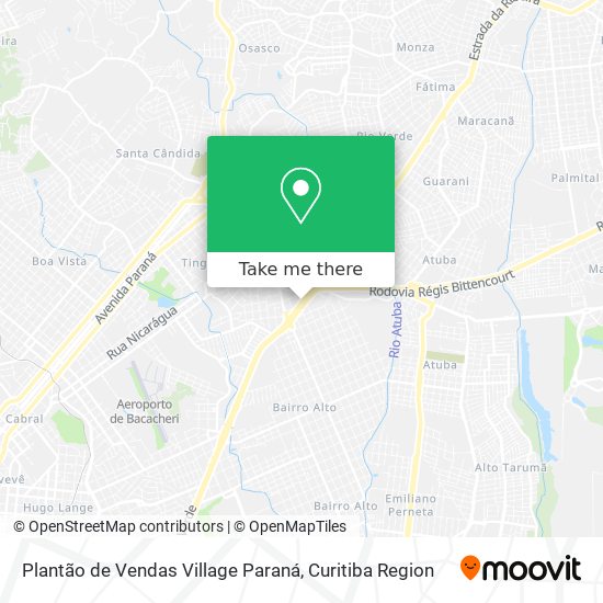 Plantão de Vendas Village Paraná map